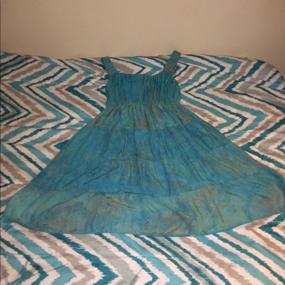 Blue Green Fish Dress. - Picture 2 of 3